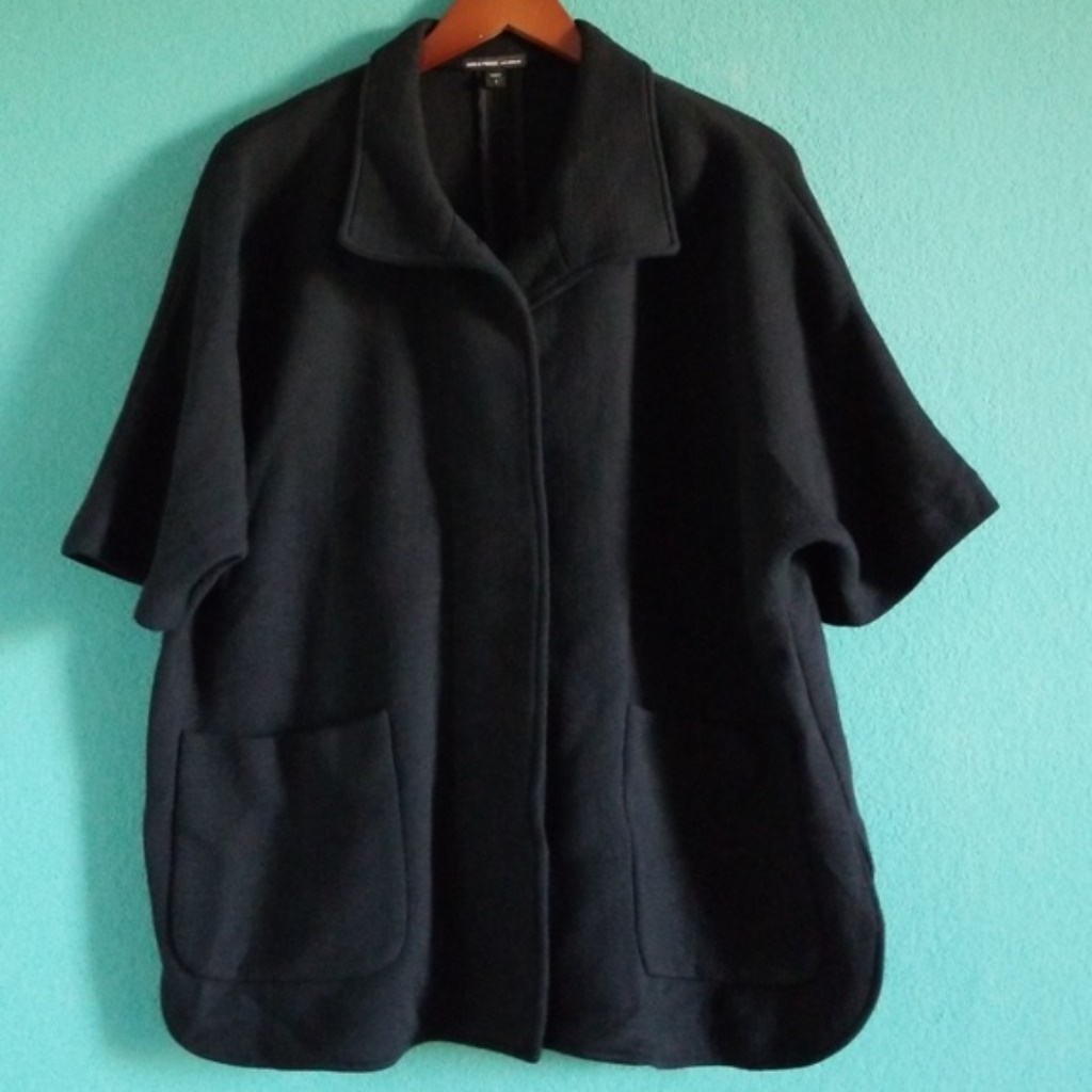 {James Perse} Black Oversize Button Down Jacket